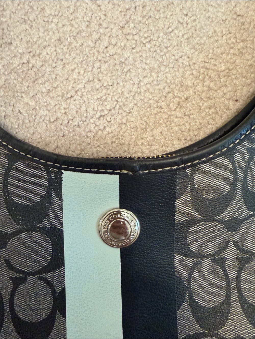 Coach Signature Stripe Hobo Shoulder Bag - Picture 4 of 12
